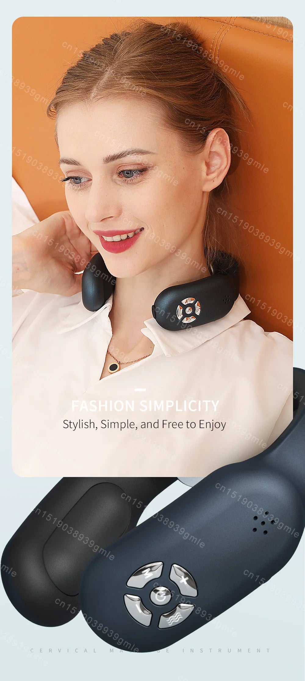 Massageador de pescoço de pulso de dezenas Controle remoto Vibração aquecida