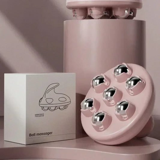 Massageador de bola portátil de 7 contas Bola de cintura de aço magnética