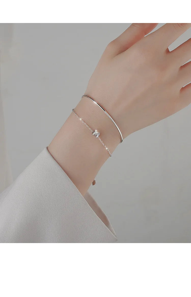 Pulseira Silver Duplo Amor Coração