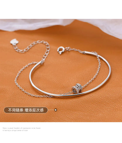 Pulseira Silver Duplo Amor Coração