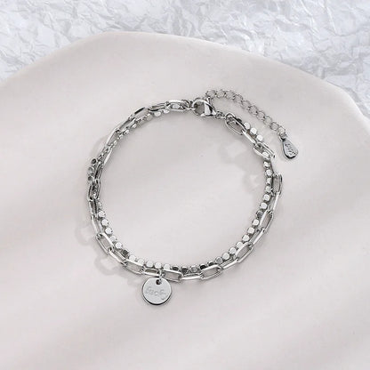 Pulseira Silver Duplo Amor Coração