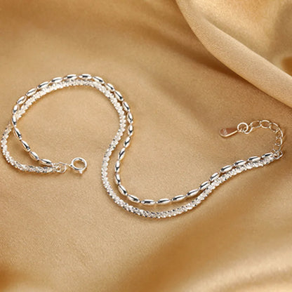 Pulseira Silver Duplo Amor Coração