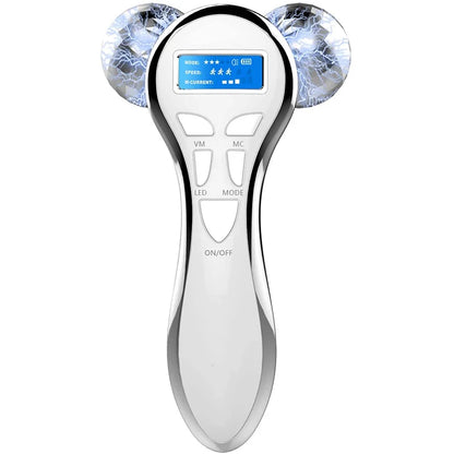 4D EMS Massageador Facial Rolo Microcorrente Dispositivo Facial Vibração