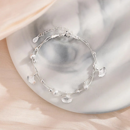 Pulseira Silver Duplo Amor Coração