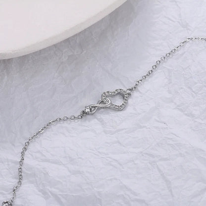 Pulseira Silver Duplo Amor Coração