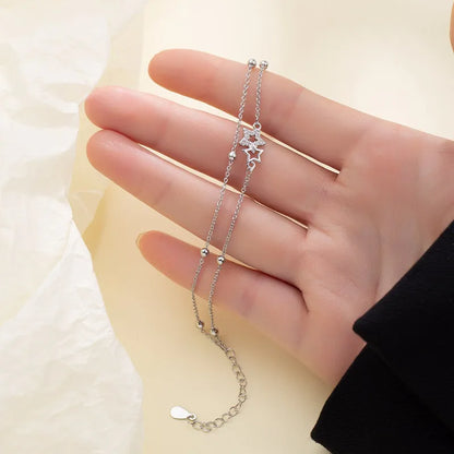 Pulseira Silver Duplo Amor Coração