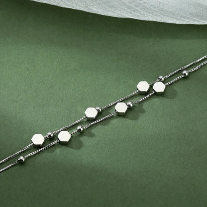 Pulseira Silver Duplo Amor Coração