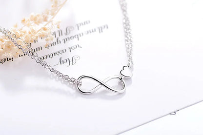 Pulseira Silver Duplo Amor Coração