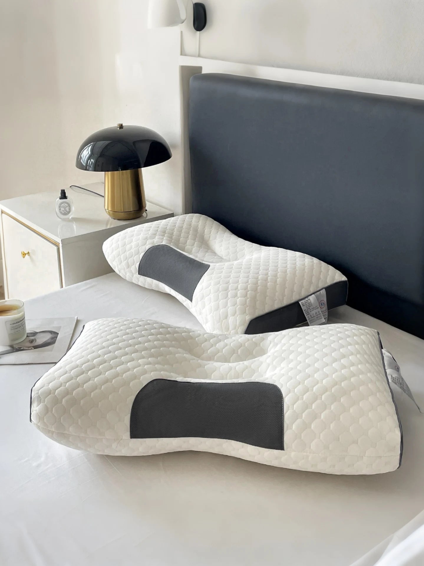 Almofada de Tricô Respirável com Suporte de Pescoço