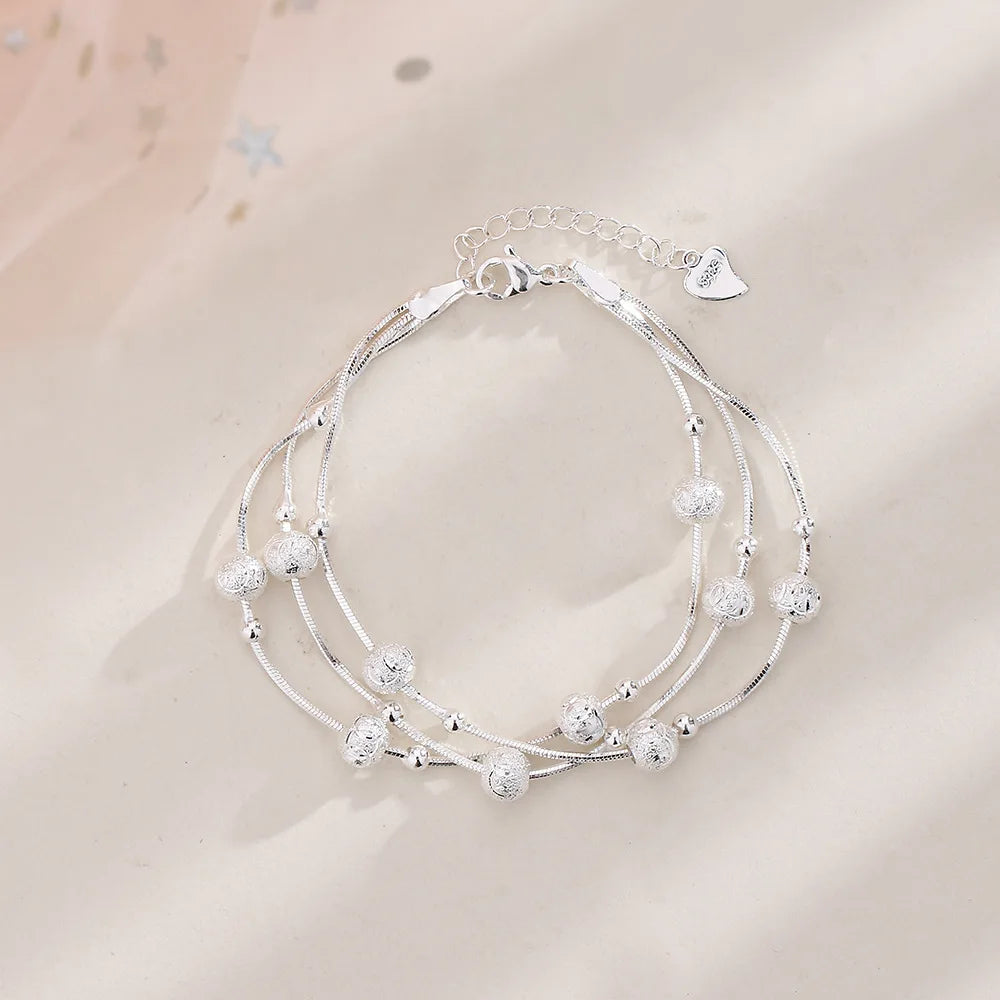 Pulseira Silver Duplo Amor Coração