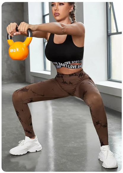 Calças de ioga  esportivas femininas sem costura cintura alta