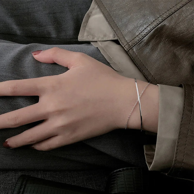 Pulseira Silver Duplo Amor Coração