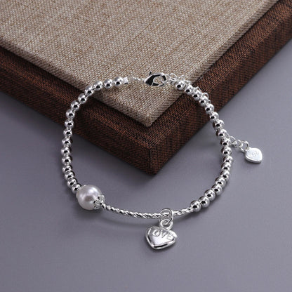 Pulseira Silver Duplo Amor Coração