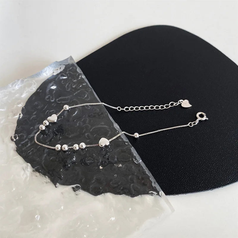 Pulseira Silver Duplo Amor Coração