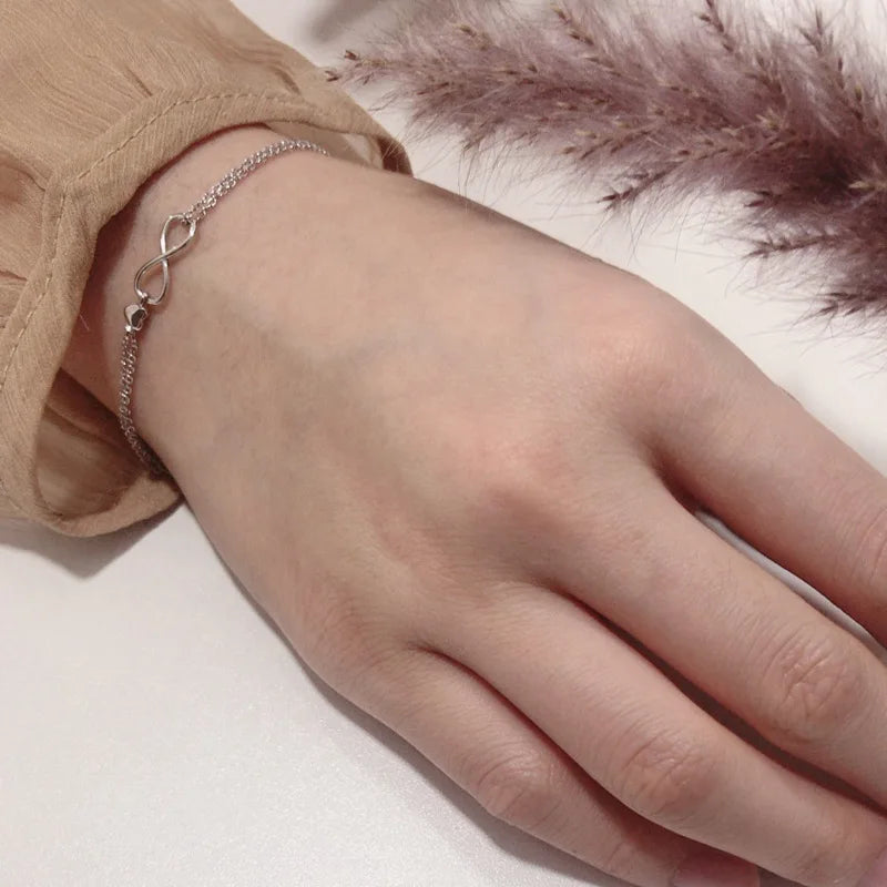 Pulseira Silver Duplo Amor Coração