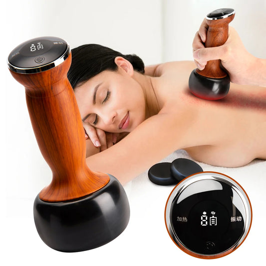 Massageador elétrico de pedras quentes Moxabustão quente Guasha Tool SPA