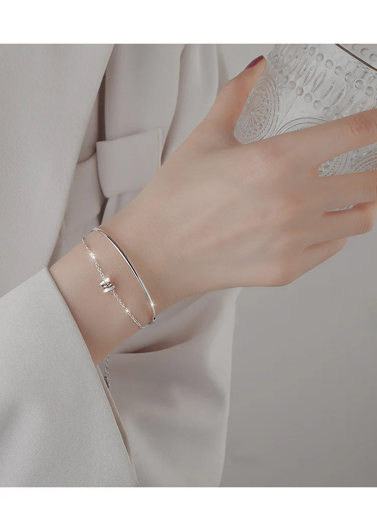 Pulseira Silver Duplo Amor Coração