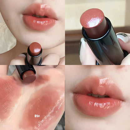 Batom vermelho marrom batom espelho hidratante à prova d'água