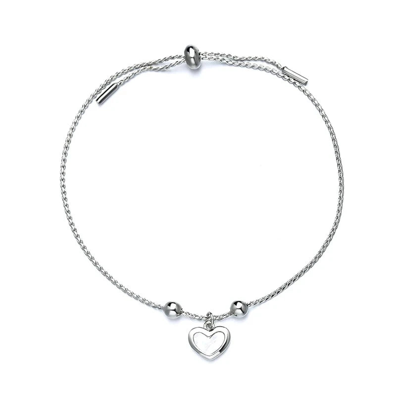 Pulseira Silver Duplo Amor Coração