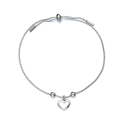 Pulseira Silver Duplo Amor Coração