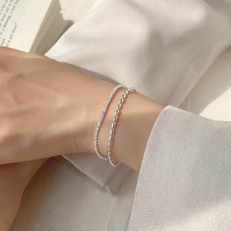 Pulseira Silver Duplo Amor Coração