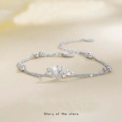 Pulseira Silver Duplo Amor Coração