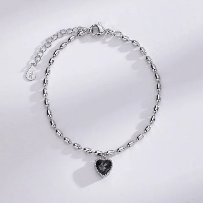 Pulseira Silver Duplo Amor Coração