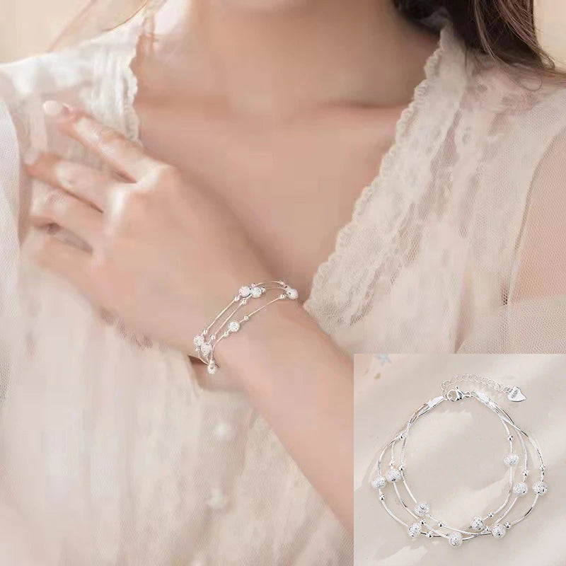 Pulseira Silver Duplo Amor Coração