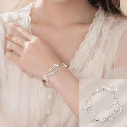 Pulseira Silver Duplo Amor Coração