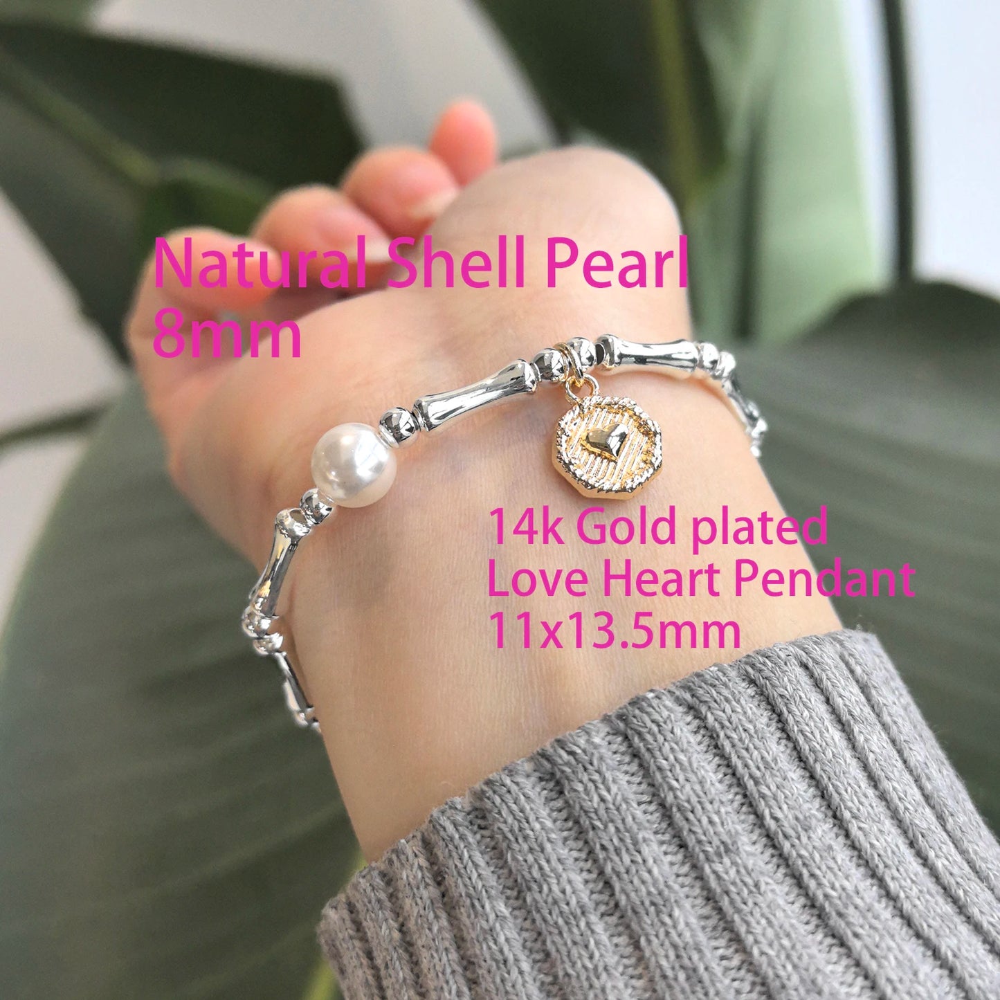 Pulseira Silver Duplo Amor Coração