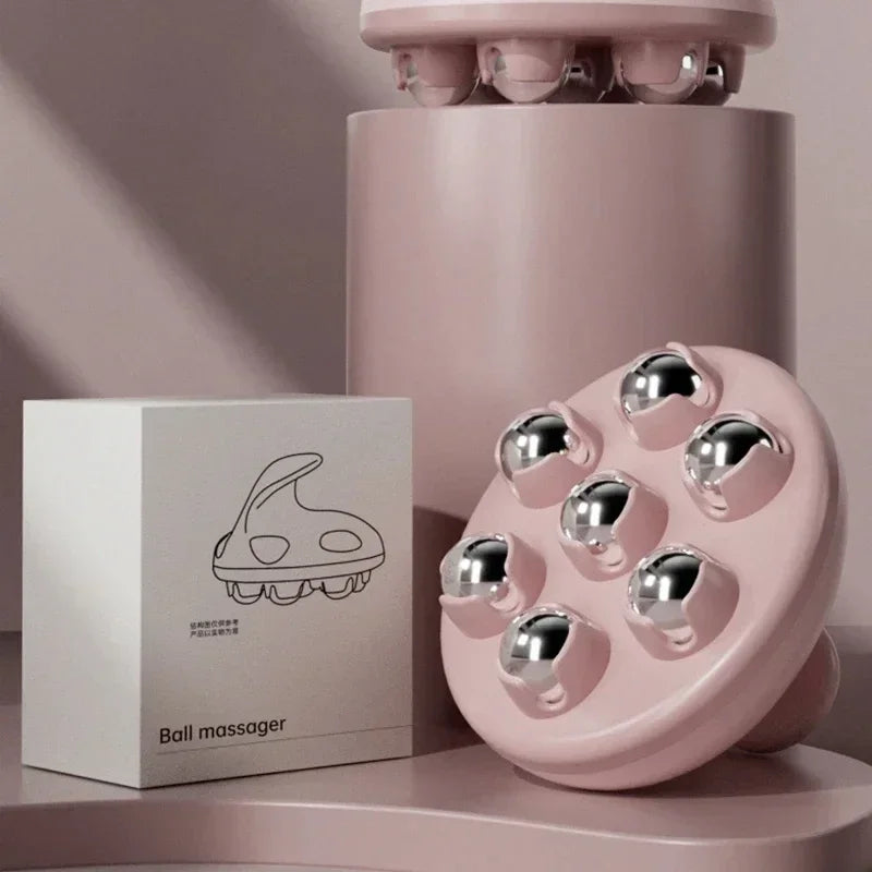 Massageador de bola portátil de 7 contas Bola de cintura de aço magnética