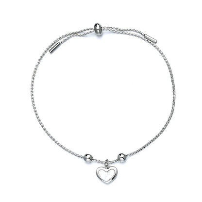 Pulseira Silver Duplo Amor Coração