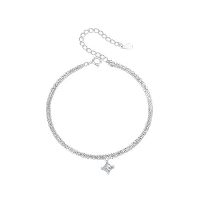 Pulseira Silver Duplo Amor Coração
