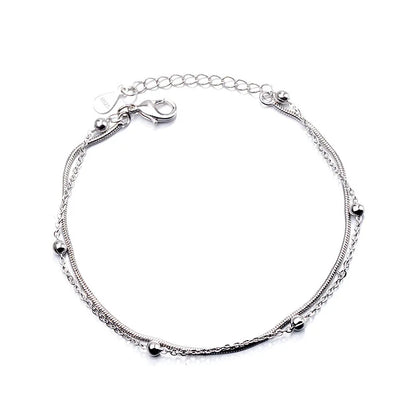 Pulseira Silver Duplo Amor Coração