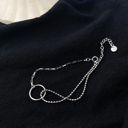 Pulseira Silver Duplo Amor Coração