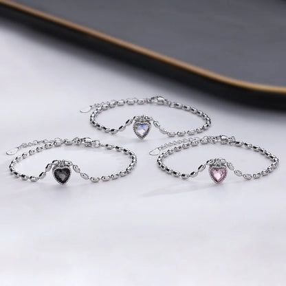 Pulseira Silver Duplo Amor Coração