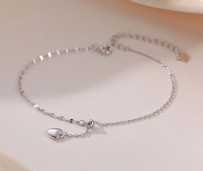 Pulseira Silver Duplo Amor Coração