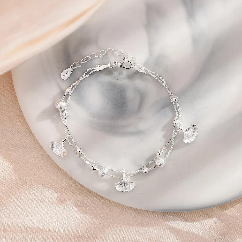 Pulseira Silver Duplo Amor Coração