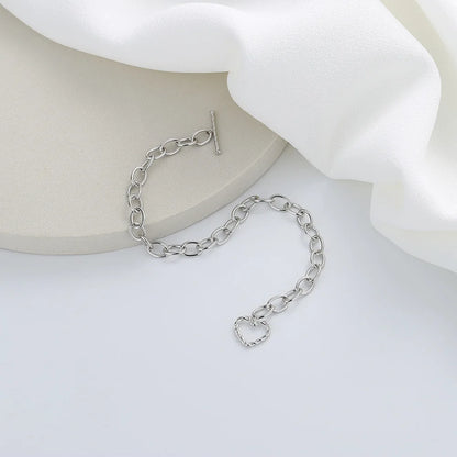 Pulseira Silver Duplo Amor Coração