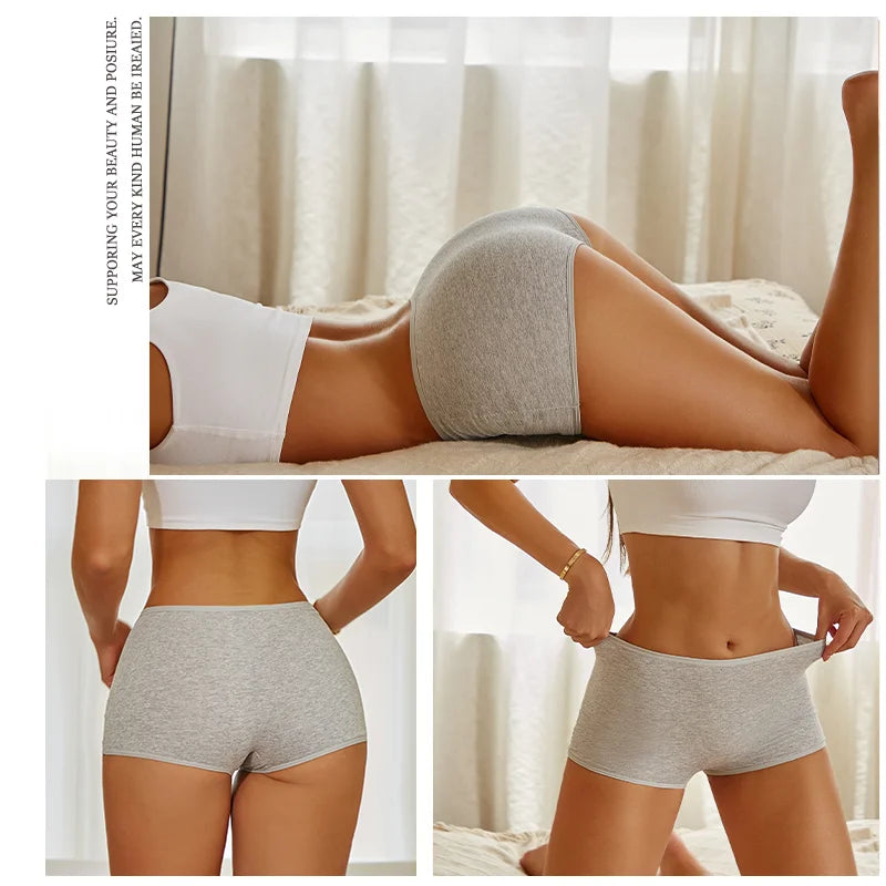 4 PCS Calcinha Feminina de Algodão Sem Costura Esportes